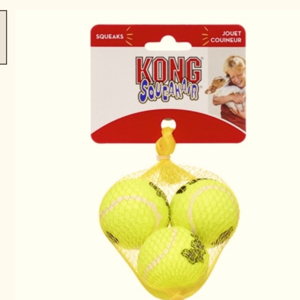 KONG Air Dog Squeakair Dog Toy Tennis Balls, XSMALL , 3-Pack